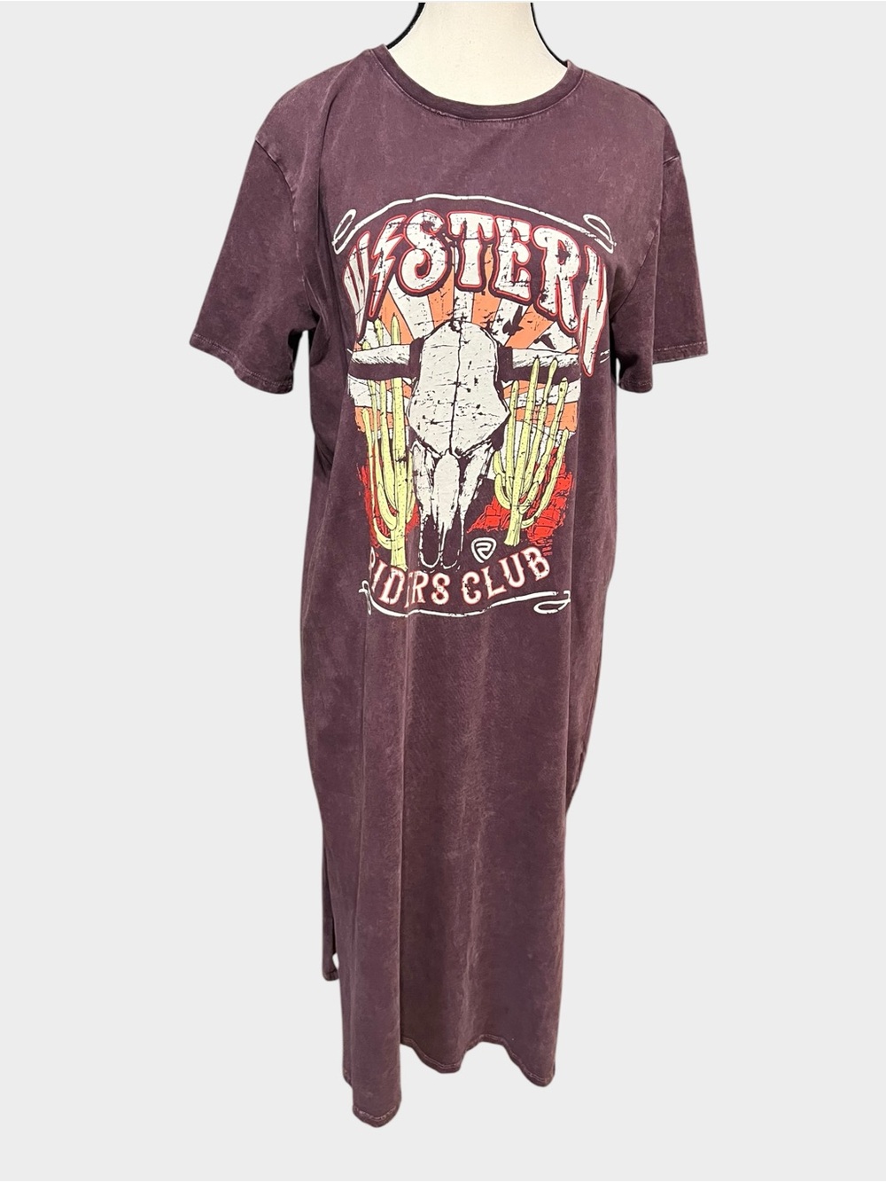 Rock & Roll Denim Western Riders Club Graphic Maxi Dress M